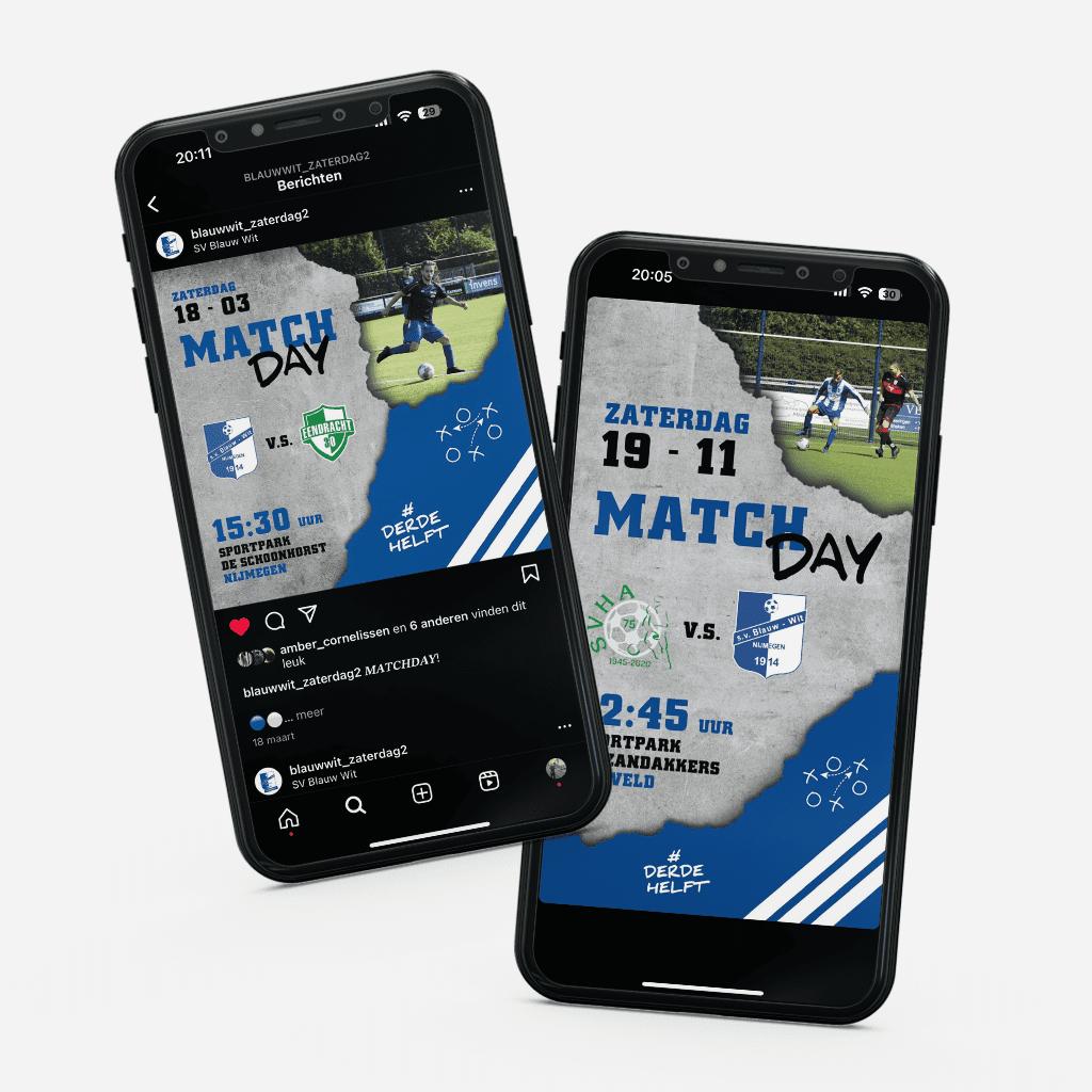 Multimedia, Graphic & Brand Designer - Jordy Reijnen - Blauw Wit Social Media